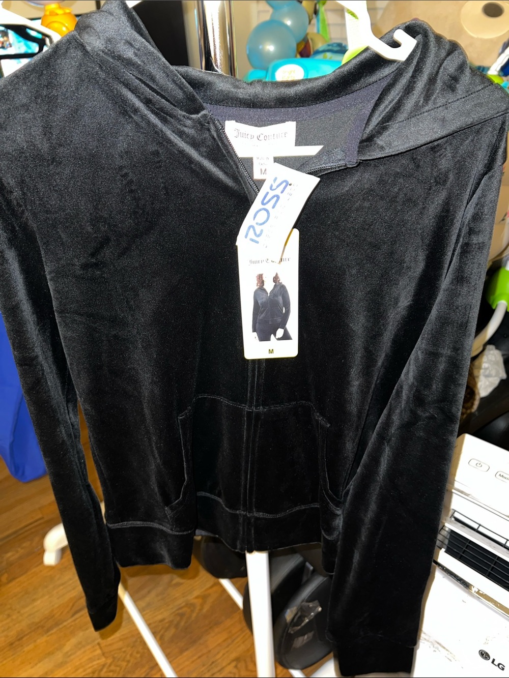 Juicy Couture Black Velour Hoodie Jacket